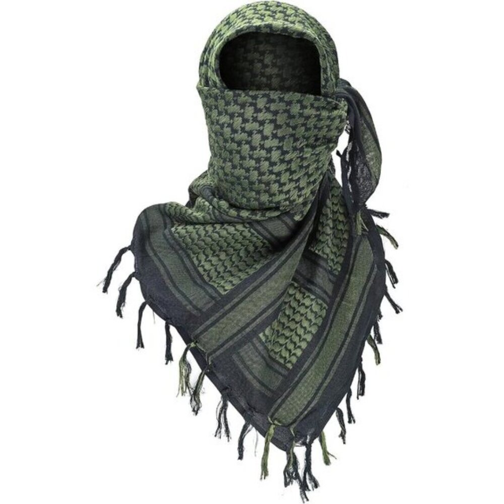 ⚡Men Black Green 100% Cotton Military Shemagh Tactical Keffiyeh Scarf Wrap